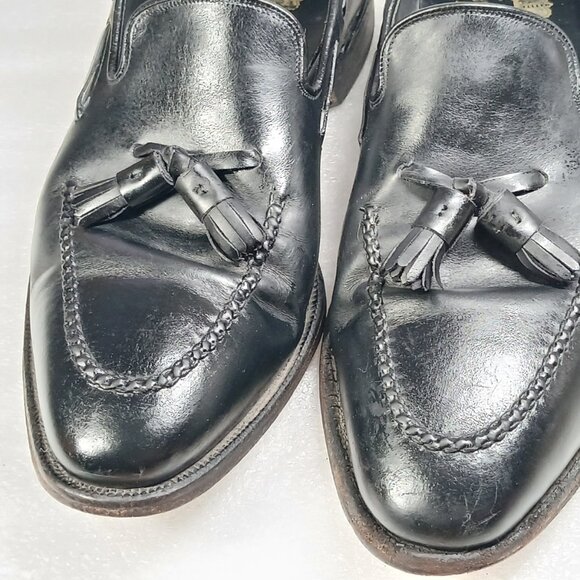 Johnston & Murphy Crown Aristocraft Black Tassel Loafers Mens 12 USA Made VGUC - Picture 10 of 15